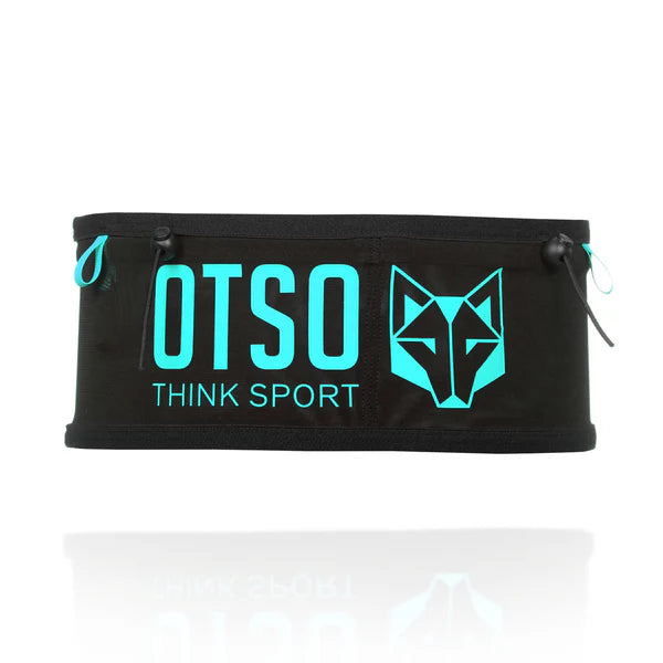 OTSO - Cinturón de correr unisex - Black & Turquoise