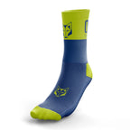Calcetines OTSO Multisport Medium Cut - Electric Blue & Fluo Yellow