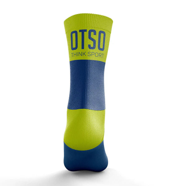 Calcetines OTSO Multisport Medium Cut - Electric Blue & Fluo Yellow