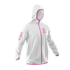 Waterproof Jacket OTSO Unisex - White & Fluo Pink