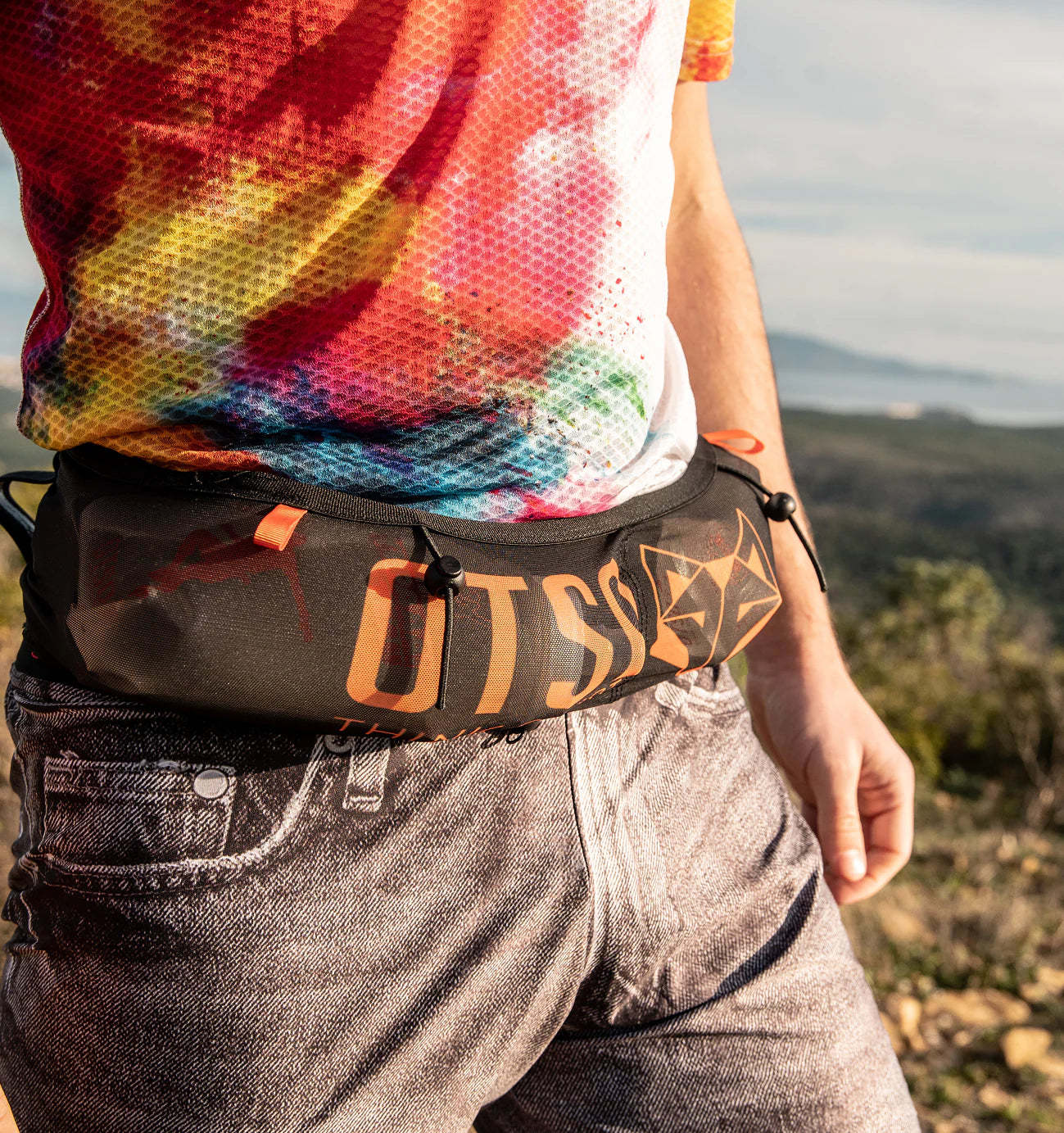 OTSO - Cinturón de correr unisex - Black & Orange
