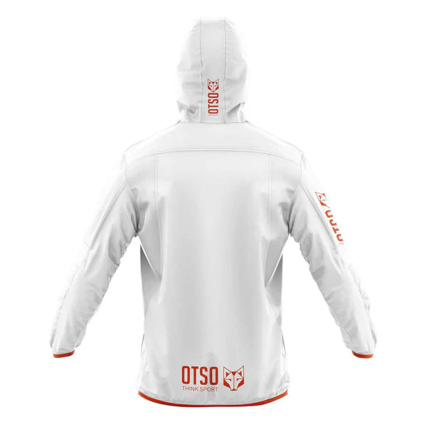 Waterproof Jacket OTSO Unisex - White & Fluo Orange