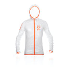 Waterproof Jacket OTSO Unisex - White & Fluo Orange