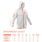 Waterproof Jacket OTSO Unisex - White & Fluo Orange