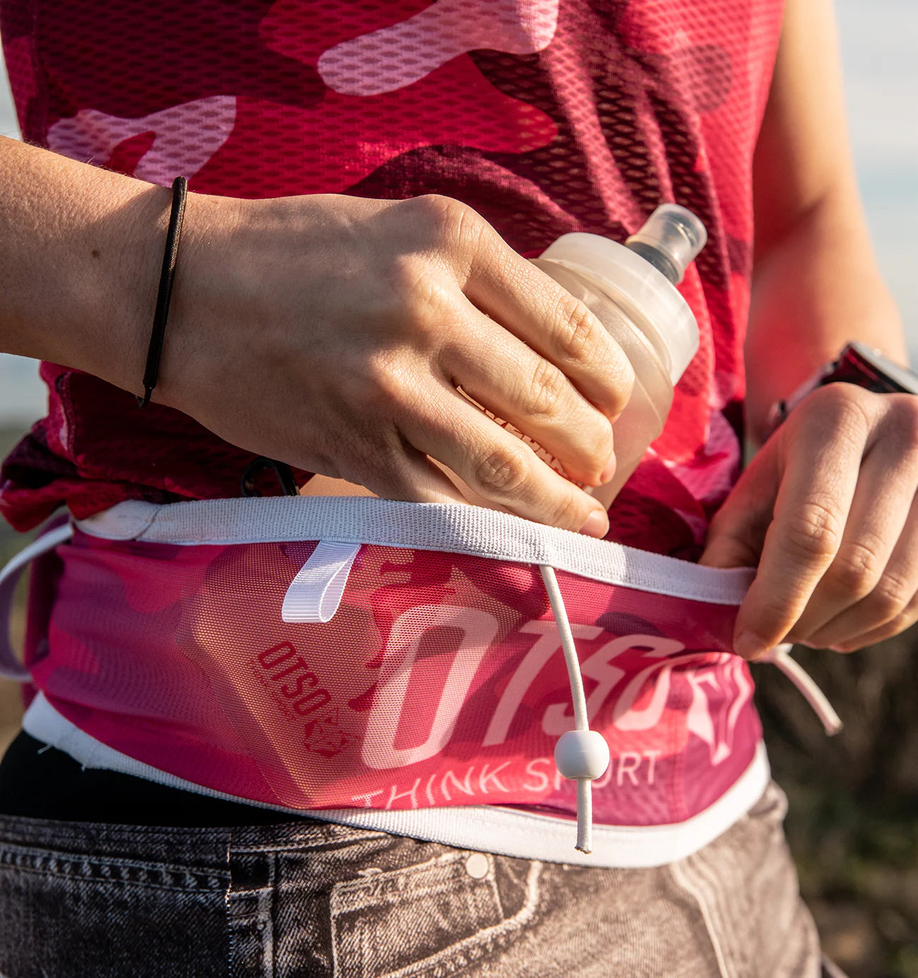 OTSO - Cinturón de correr unisex - Camo Pink