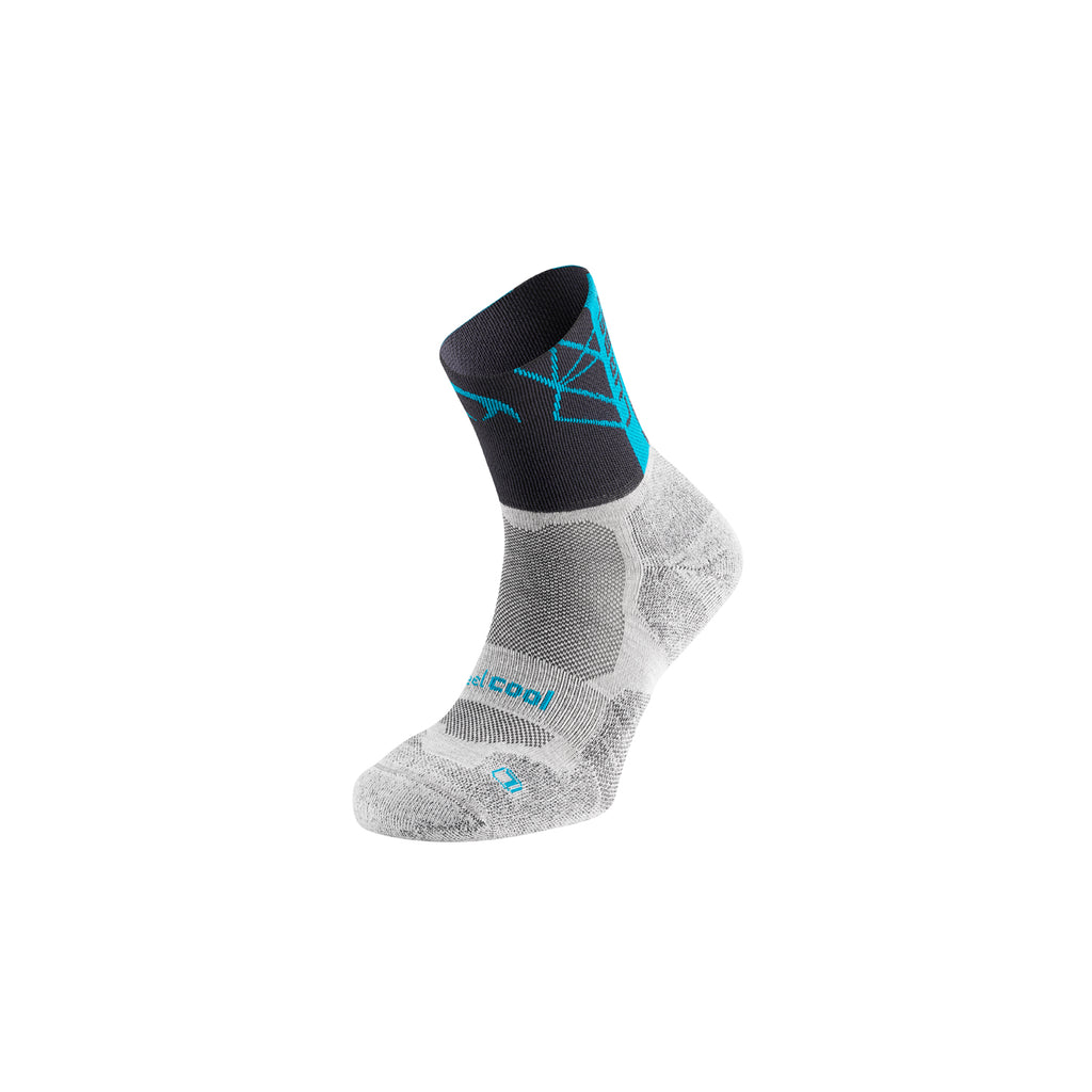 Calcetines LURBEL - Track Four - Gris hielo / Turquesa