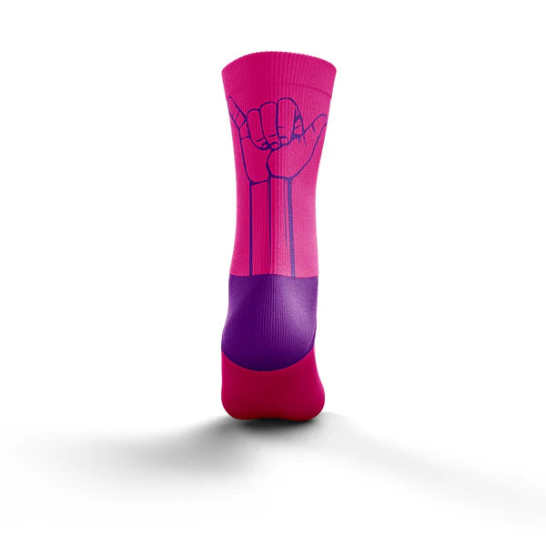 Calcetines OTSO Multisport Medium Cut - Flooow fluo pink & violet